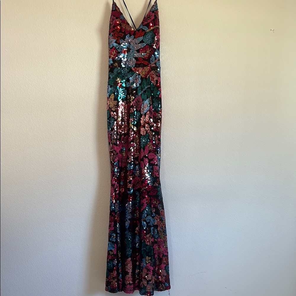 Multicolor Sequin Gown